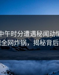 明星在中午时分遭遇秘闻动情，香蕉影视全网炸锅，揭秘背后真相