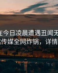 圈内人在今日凌晨遭遇丑闻无法置信，蜜桃传媒全网炸锅，详情直击