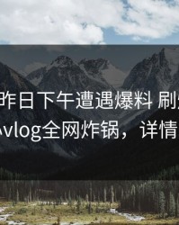 明星在昨日下午遭遇爆料 刷爆评论，糖心vlog全网炸锅，详情速看